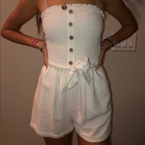 Adorable white ruffled romper
